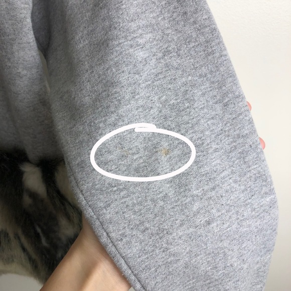 HARVEY FAIRCLOTH Gray Faux Fur Side Zipper Sweater - Picture 12 of 14